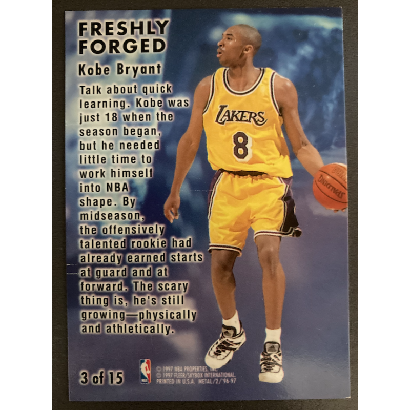 KOBE BRYANT 1996 FLEER METAL FRESHLY FORGED 3 OF 15