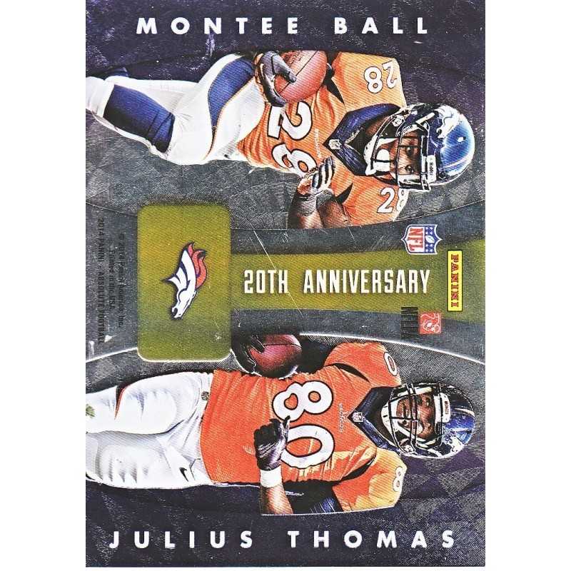 DENVER BRONCOS 2014 ABSOLUTE 20TH ANNIVERSARY QUAD PLAYERS