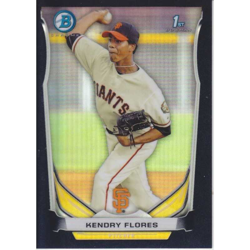 KENDRY FLORES 2014 1ST BOWMAN CHROME BLACK REFRACTOR /99