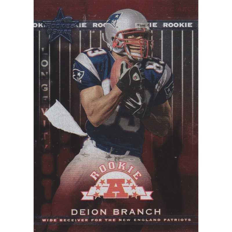 DEION BRANCH 2002 LEAF ROOKIES & STARS LONGEVITY ROOKIE /50