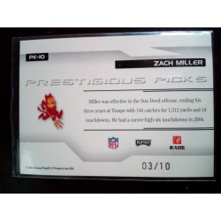 2007 Playoff Prestige - Prestigious Picks - Platinum zach miller