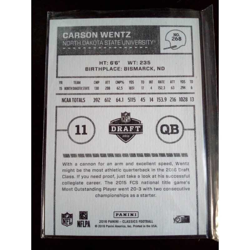 2016 Panini Classics - [Base] - Timeless Tributes Silver carson wentz 11/25