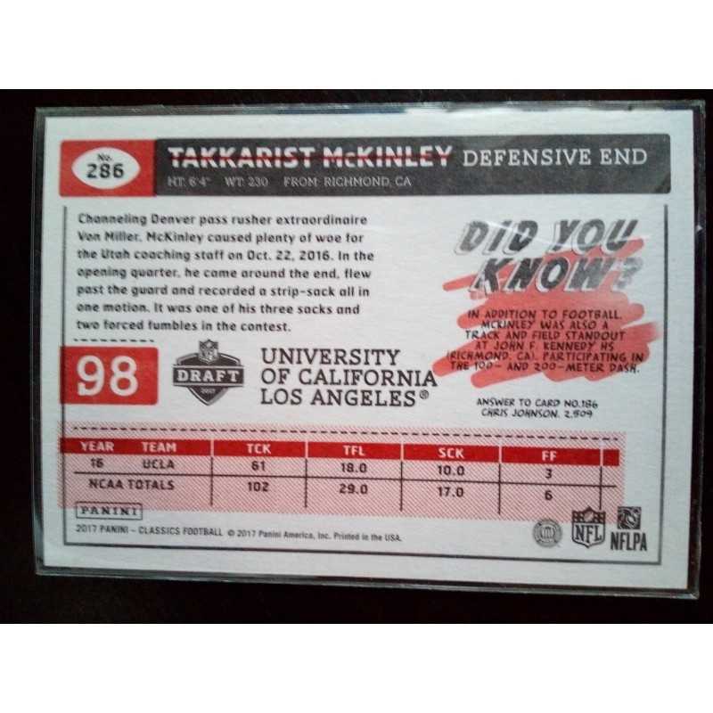 2017 panini classics akkarist mckinley 284/299