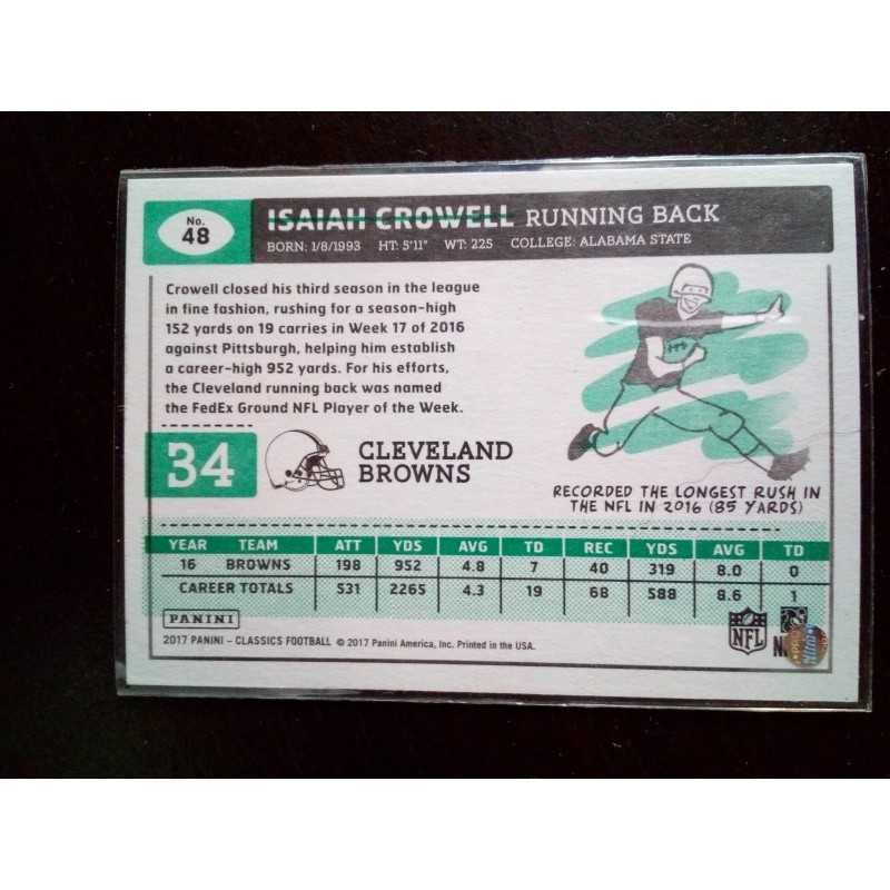 2017 Panini Classics Glossy Isaiah Crowell