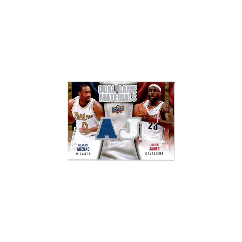 GILBERT ARENAS / LEBRON JAMES 2009-10 UPPER DECK DUAL JERSEY