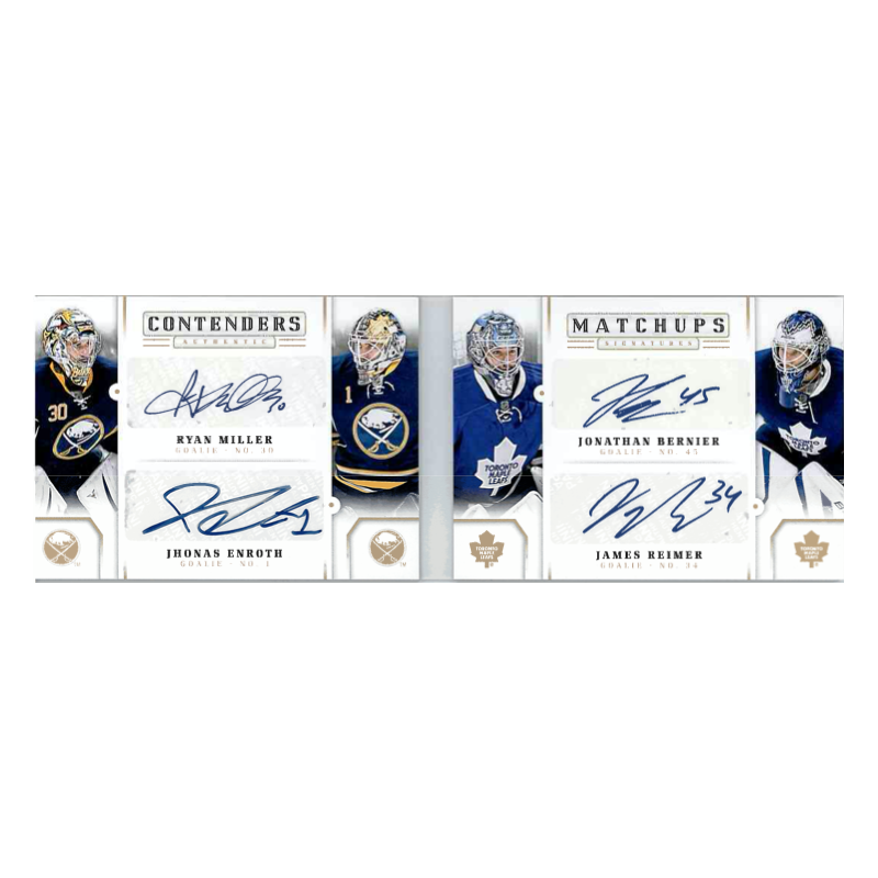 SABRES / MAPLE LEAFS 2013-14 CONTENDERS MATCHUPS QUAD AUTO BOOKLET /175