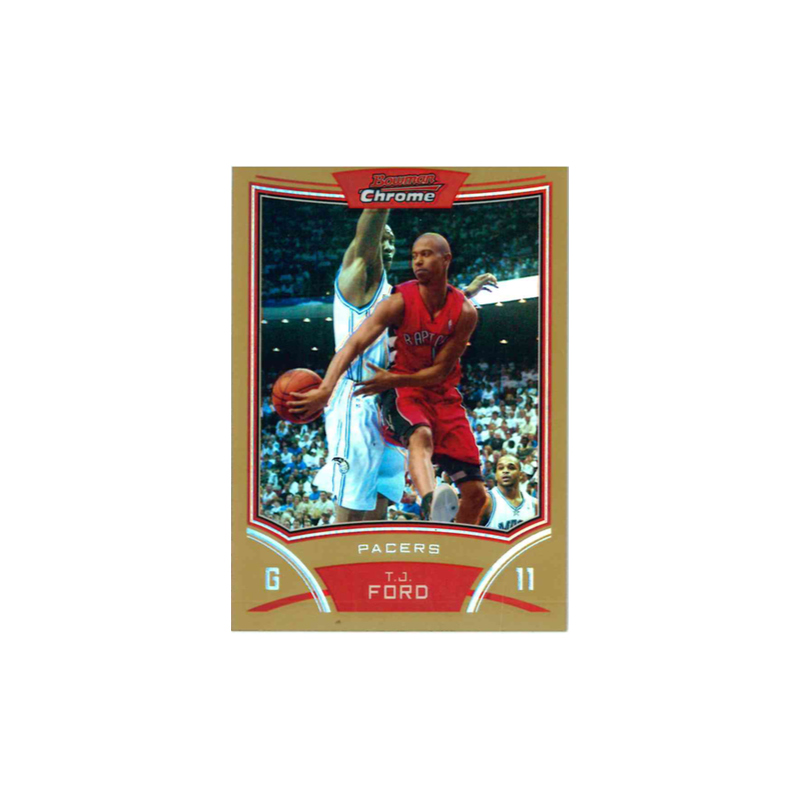 T.J FORD 2008-09 BOWMAN CHROME GOLD REFRACTOR /50