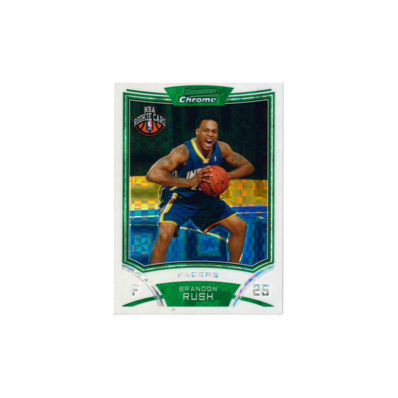 BRANDON RUSH 2008-09 BOWMAN CHROME XFRACTOR ROOKIE /299