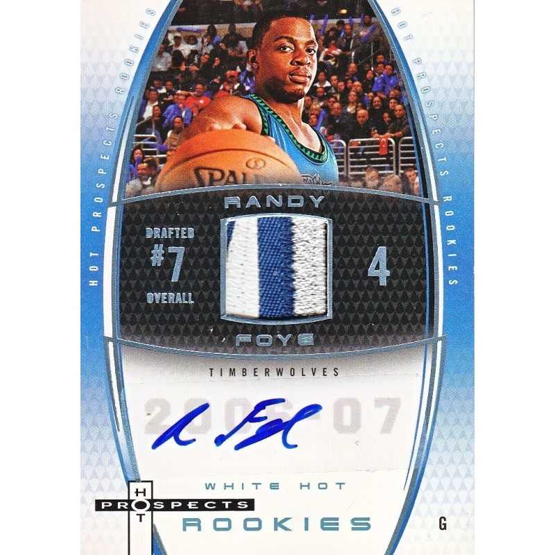 RANDY FOYE 2006 FLEER HOT PROSPECTS " WHITE HOT " RC PATCH AUTO /15