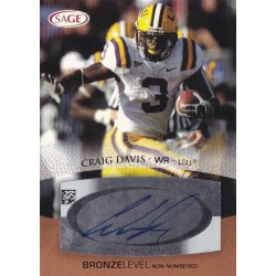 CRAIG DAVIS 2007 SAGE BRONZE ROOKIE AUTO