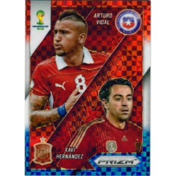 ARTURO VIDAL / XAVI HERNANDEZ 2014 PRIZM MATCHUPS RED BLUE PRIZM