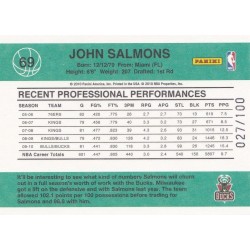 JOHN SALMONS 2010-11 PANINI DONRUSS PRESS PROOF /100