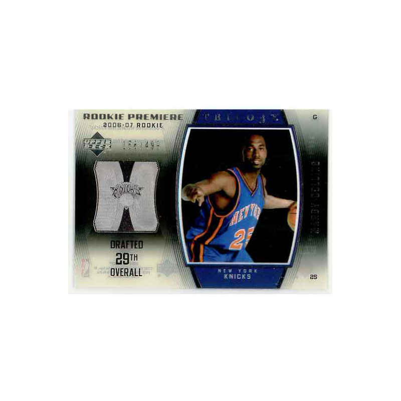 MARDY COLLINS 2006-07 UPPER DECK TRILOGY ROOKIE PREMIERE /499