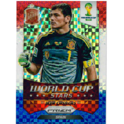 IKER CASILLAS 2014 PANINI PRIZM WORLD CUP STARS BLEU WHITE RED