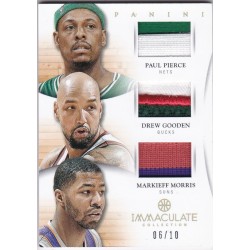 PIERCE/GOODEN/M MORRIS 2012 PANINI IMMACULATE TRIOS PATCHES PRIME 36 06/10