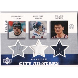 MING/CARR/BAGWELL 2002 UPPERDECK CITY ALL-STARS TRIPLE JERSEY JB/DC/YM-C 160/250