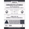 PAUL PIERCE / RAY ALLEN 2007 TOPPS BOWMAN STERLING JERSEY AUTO BLACK SDAR-PA 1/1