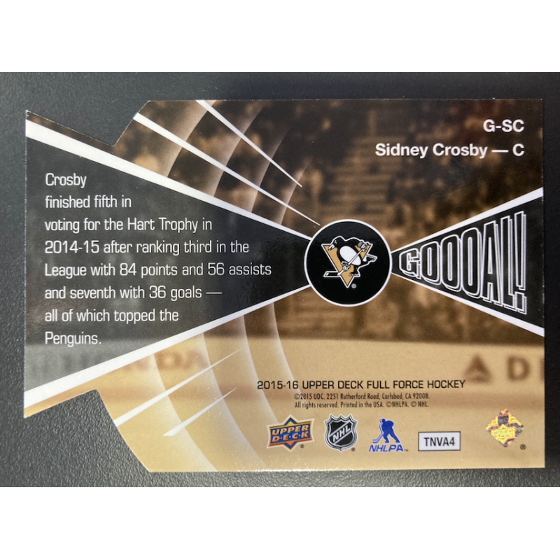 SIDNEY CROSBY 2015-16 FULL FORCE GOAL DIECUT