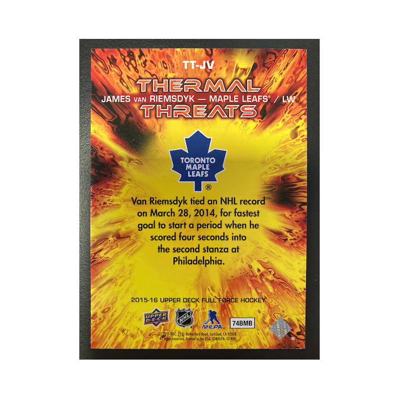 JAMES VAN RIEMSDYK 2015-16 FULL FORCE THERMAL THREATS