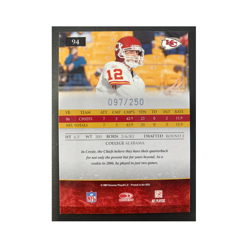 BRODIE CROYLE 2007 GRIDIRON GEAR O /250