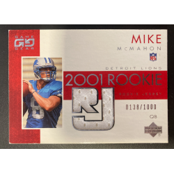 MIKE McMAHON 2001 UPPER DECK GAME GEAR ROOKIE JERSEY /1000 -EXMT CONDITION