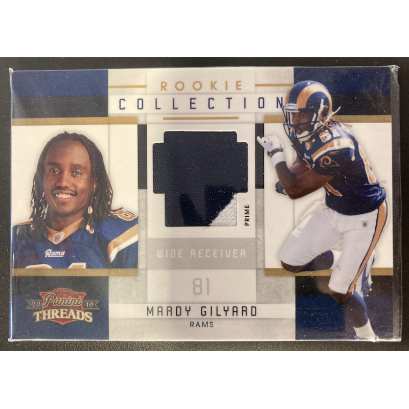MARDY GILYARD 2010 PANINI THREADS ROOKIE COLLECTION PRIME PATCH /50