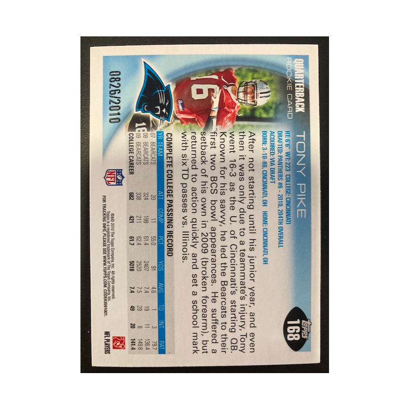 TONY PIKE 2010 TOPPS ROOKIE GOLD /2010