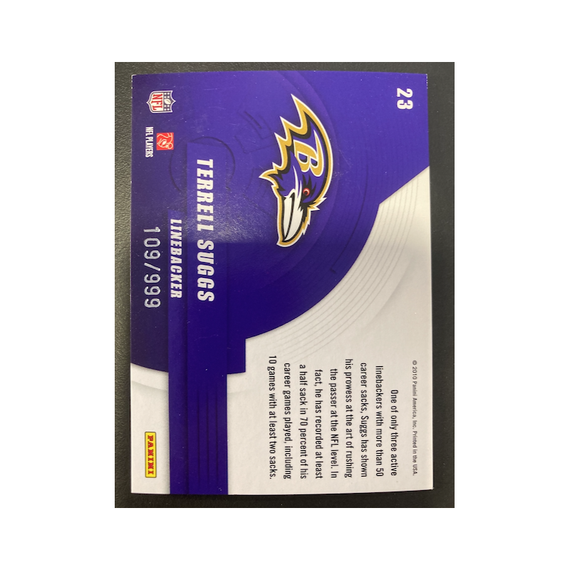 TERRELL SUGGS 2010 PANINI ELITE ELITE SERIES /999