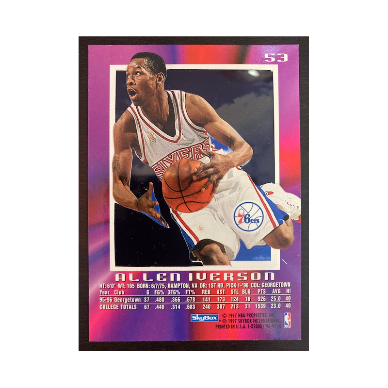 ALLEN IVERSON 1996 SKYBOX EX-2000 RC 53
