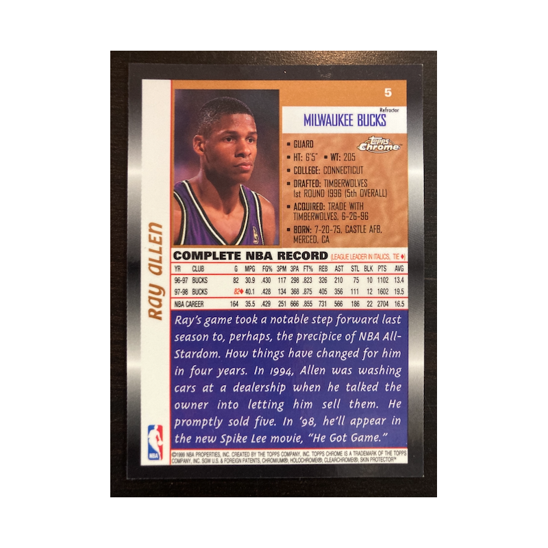 RAY ALLEN 1998 TOPPS CHROME REFRACTOR 5