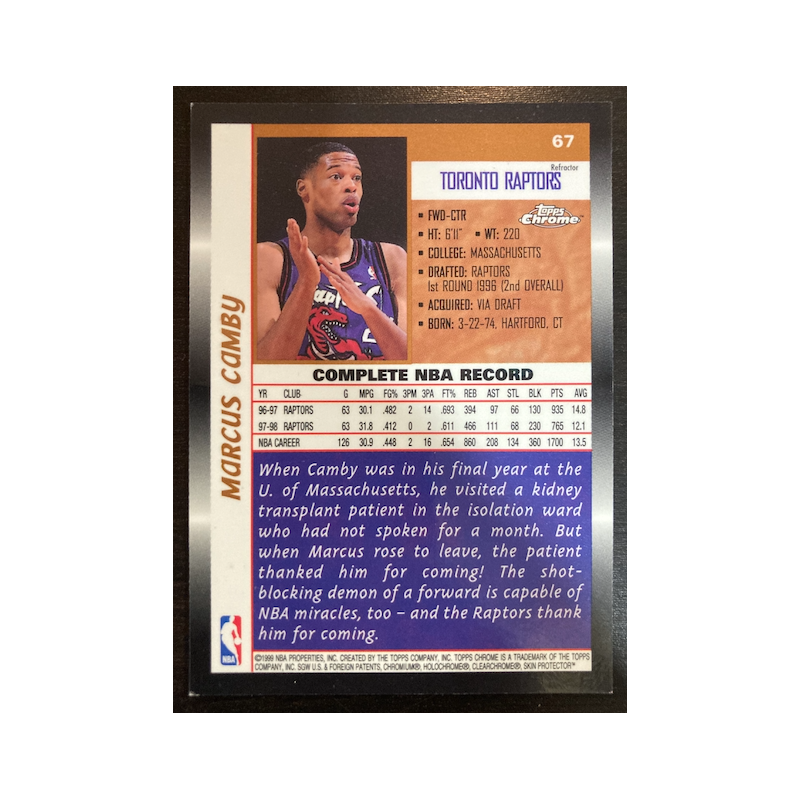 MARCUS CAMBY 1998 TOPPS CHROME REFRACTOR 67