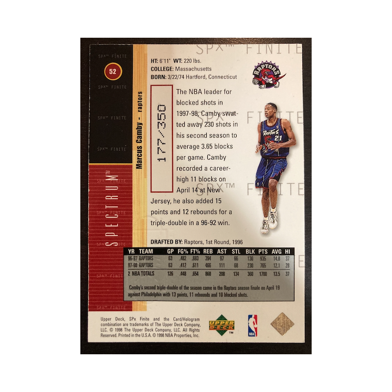 MARCUS CAMBY 1998 UPPERDECK SPX SPECTRUM 52 177/350