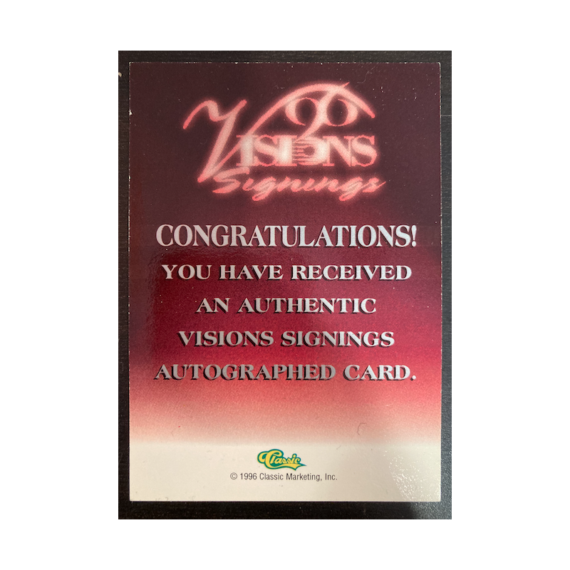 TODD GREENE 1996 CLASSIC VISIONS SIGNINGS AUTOGRAPH