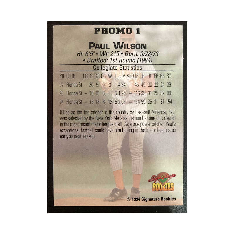 PAUL WILSON 1994 SIGNATURE ROOKIES PROMO 1 OF 10000 PROMO1