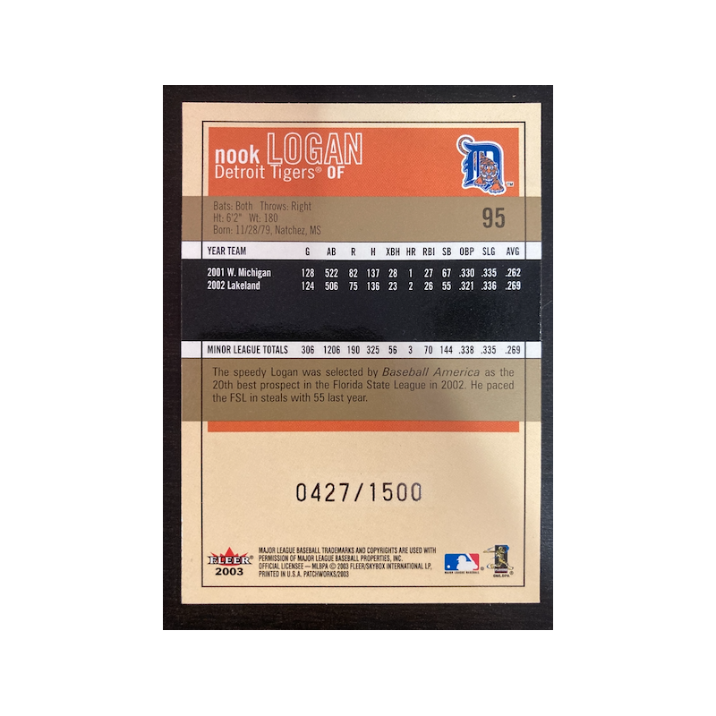 NOOK LOGAN 2003 FLEER PATCHWORKS 95 427/1500