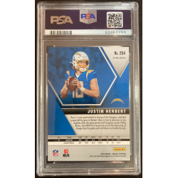 JUSTIN HERBERT 2020 PANINI MOSAIC GREEN MOSAIC ROOKIE PSA 9