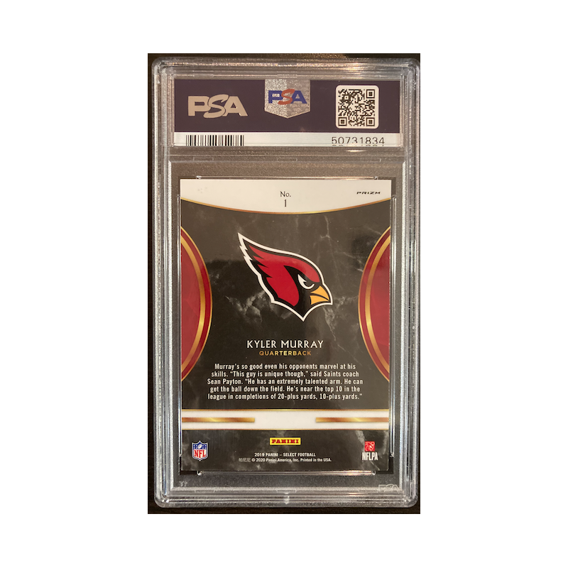 KYLER MURRAY 2019 PANINI SELECT ROOKIE SELECTION PRIZM ROOKIE PSA 9