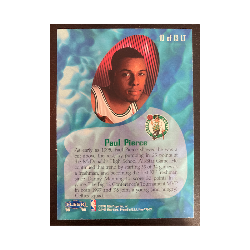 PAUL PIERCE 1998 FLEER TRADITION LUCKY13 10 OF 13