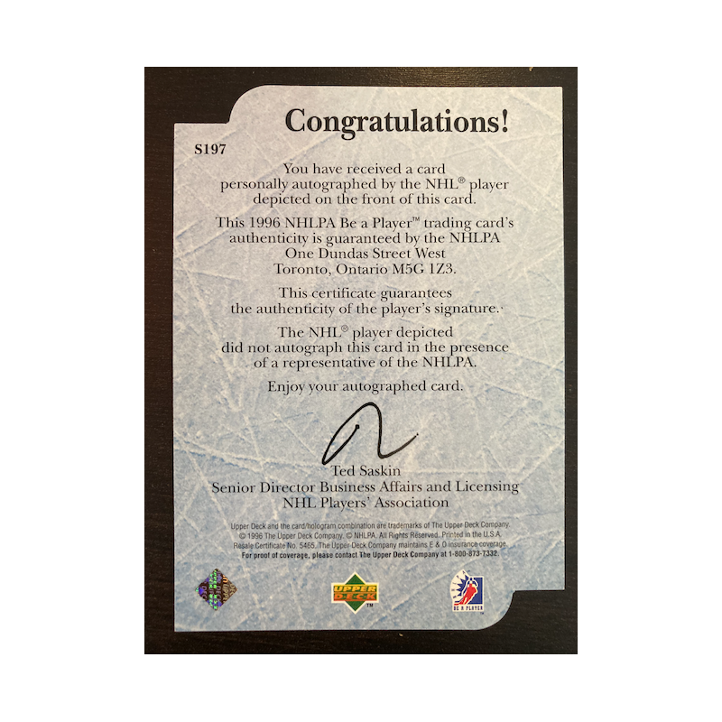 PATRICK ROY 1995 NHLPA BE A PLAYER S197