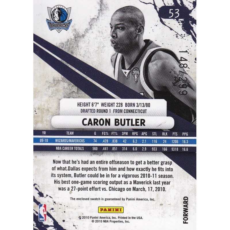 CARON BUTLER 2010-11 PANINI RS JERSEY /299