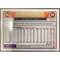 KOBE BRYANT 2008 TOPPS CHROME ORANGE REFRACTOR 264/499