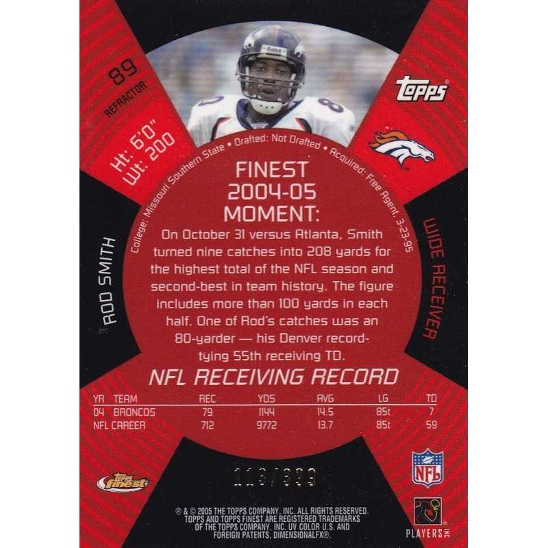ROD SMITH 2005 TOPPS FINEST " REFRACTOR " /399