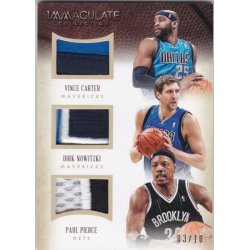 PIERCE / CARTER / NOWITZKI 2012 PANINI IMMACULATE TRIO PRIME 3 PATCHES 29 03/10