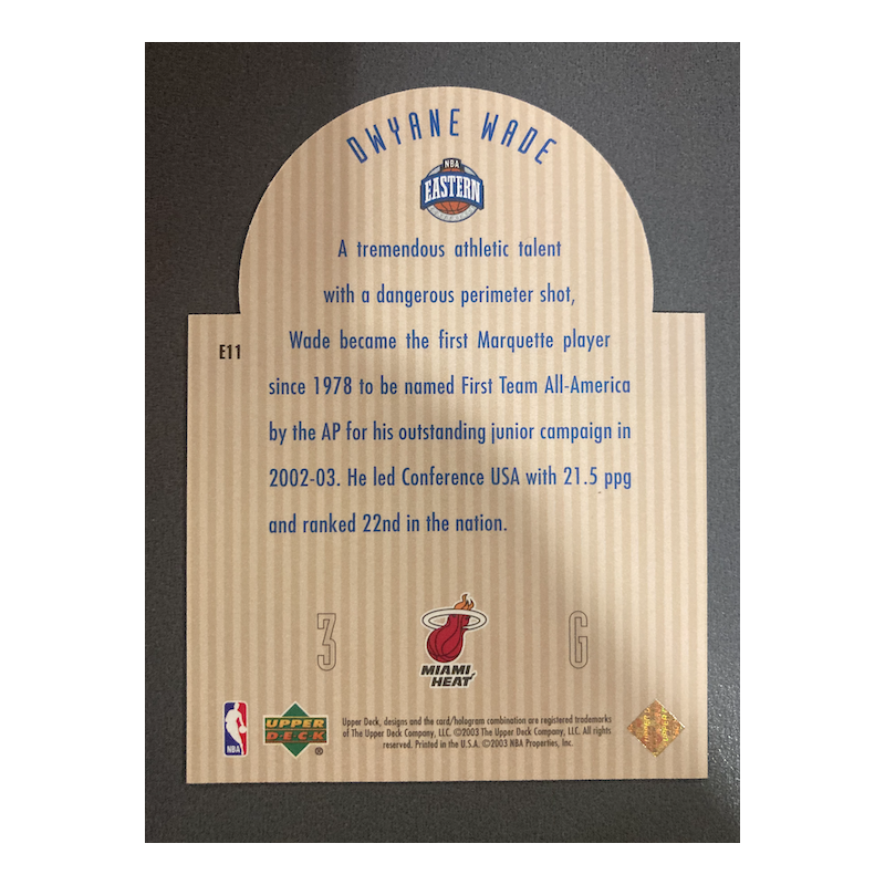 DWYANE WADE 2003 UPPERDECK SE DIE CUT ALL STAR E11