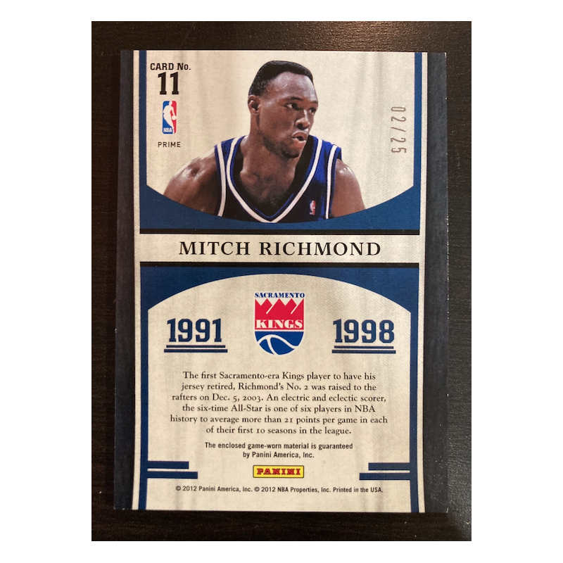 MITCH RICHMOND 2011 LIMITED RETIRED NUMBERS PATCH 02/25