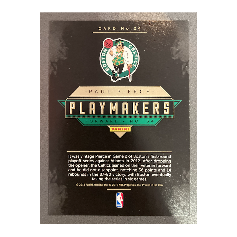 PAUL PIERCE 2012 PRESTIGE PLAYMAKERS - EXMT CONDITION