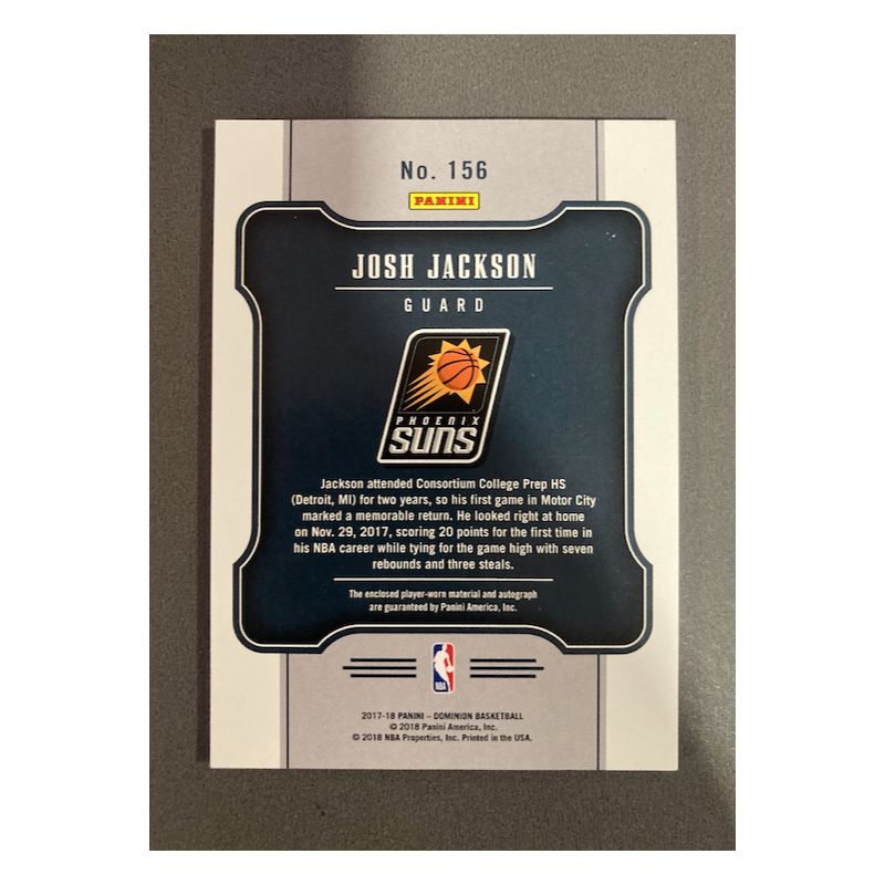 JOSH JACKSON 2017 DOMINION PLATINUM AUTO156 1/1