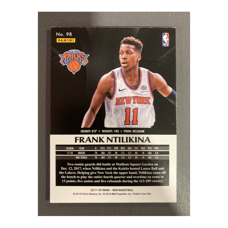 FRANK NTILIKINA 2017-18 NOIR ROOKIE 1/1 - 98