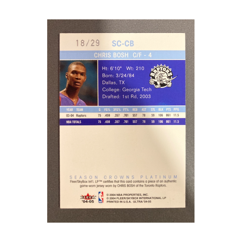 CHRIS BOSH 2004 FLEER ULTRA SEASON CROWNS 18/29