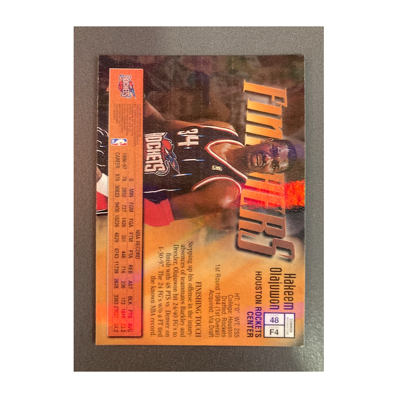 HAKEEM OLAJUWON 1997 TOPPS FINEST REFRACTOR 48